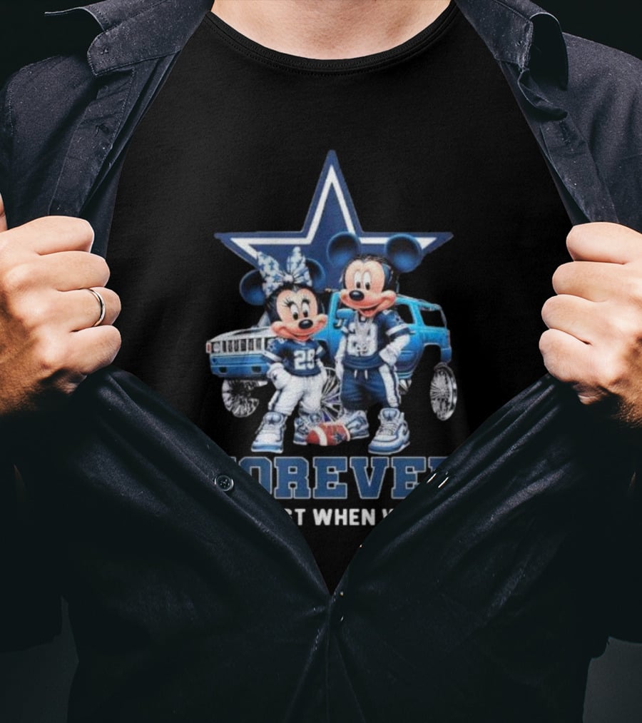 Mickey Mouse And Minnie Mouse Dallas Cowboys Forever Not Just When We Win T-Shirt