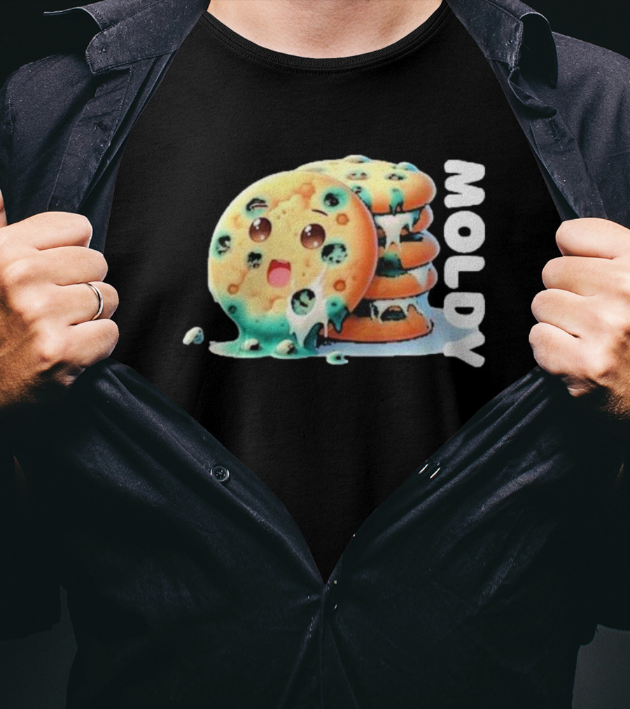 Moldy Cookies Stack With Cute Melting Face T-Shirt