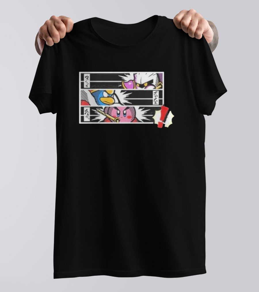 Kirby Manga Style Showdown With Meta Knight And King Dedede Exclamation Mark T-Shirt