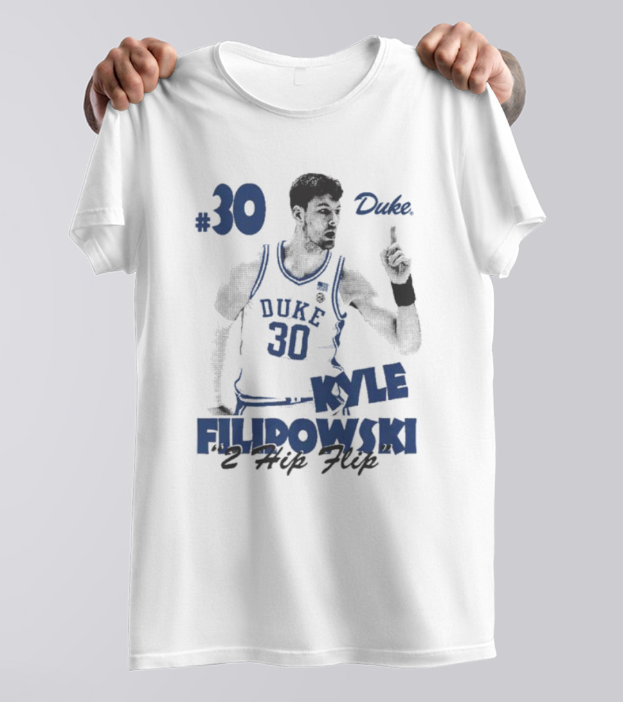 Kyle Filipowski Duke #30 2 Hip Flip T-Shirt