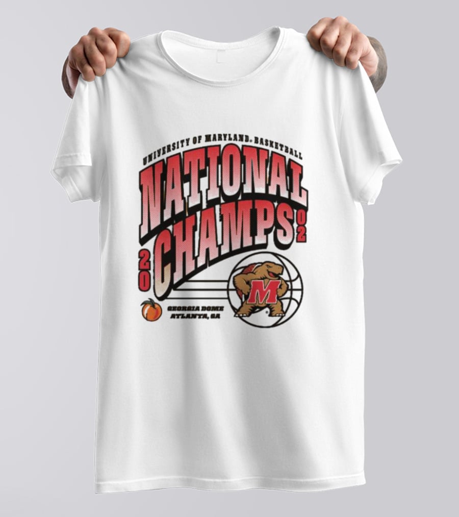 University Of Maryland Basketball 2002 National Champs Georgia Dome Atlanta T-Shirt