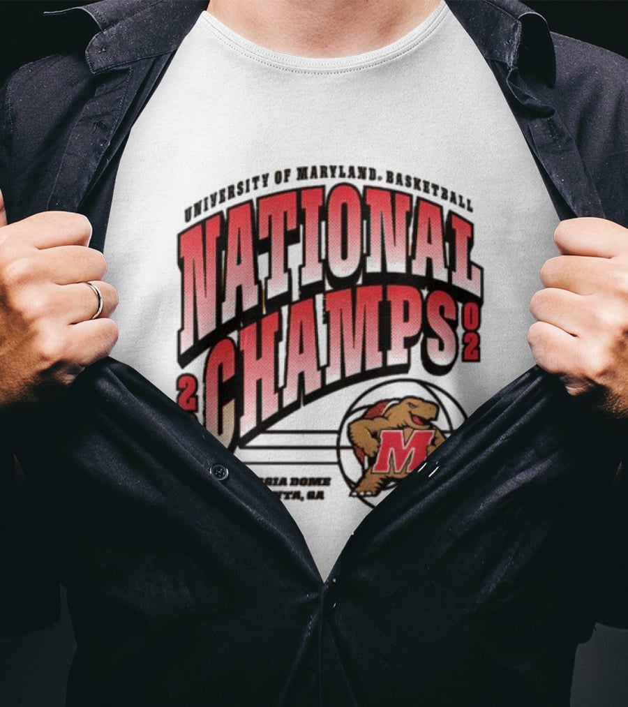University Of Maryland Basketball 2002 National Champs Georgia Dome Atlanta T-Shirt