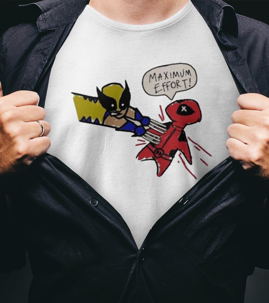 Maximum Effort Deadpool Stabbed By Wolverine T-Shirt