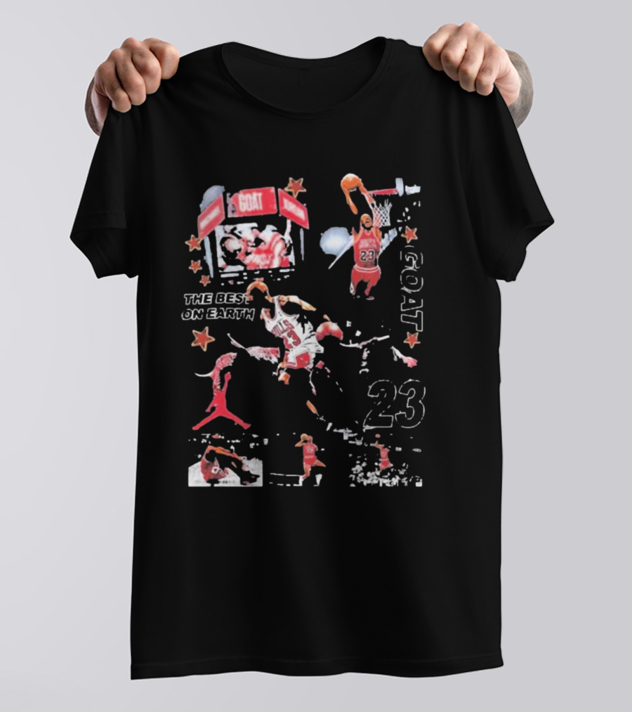 Michael Jordan The Best On Earth Goat 23 Basketball Legend Stars T-Shirt