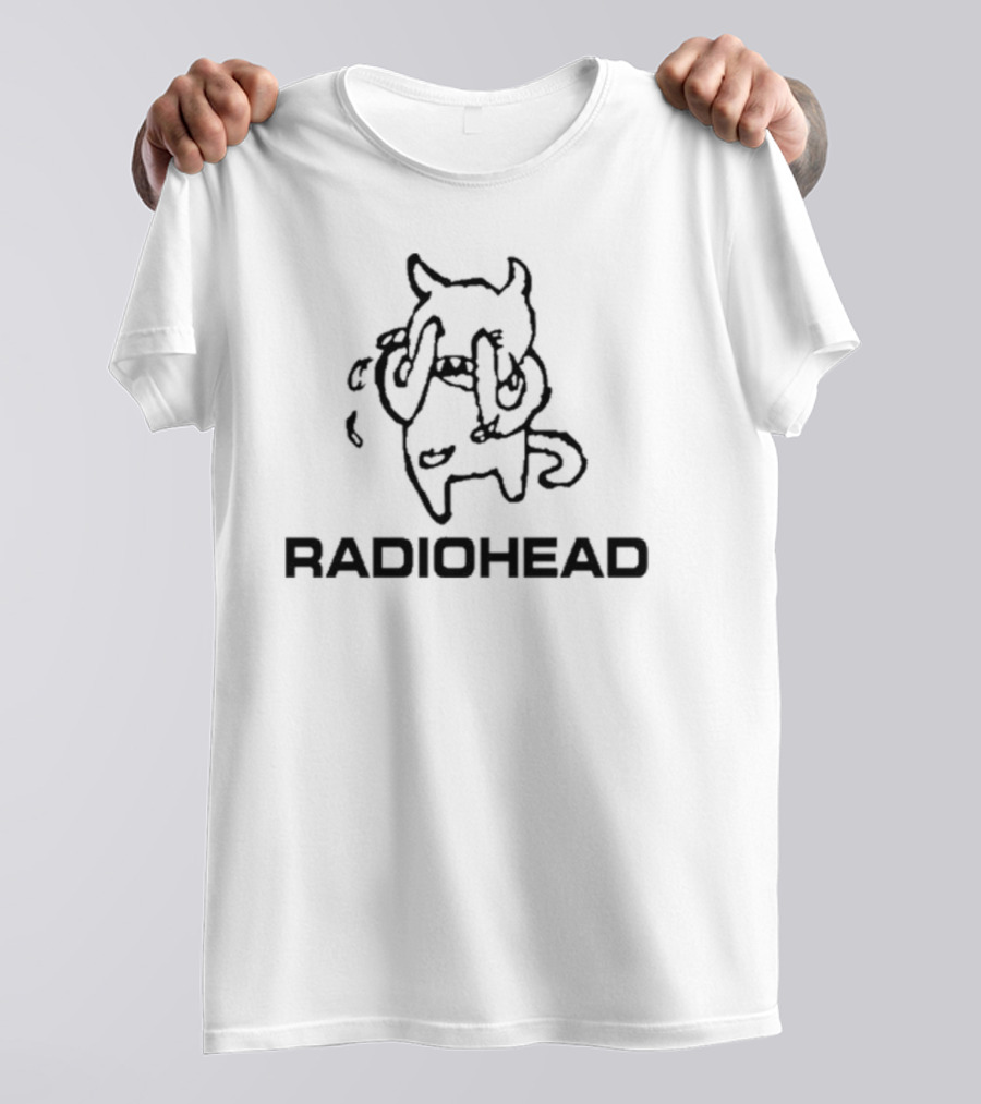 Radiohead Crying Devil Cartoon Band Image T-Shirt