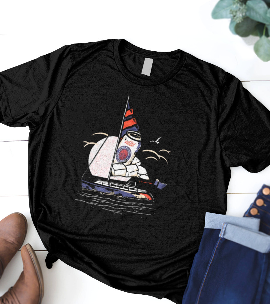 Old Milwaukee Can Sailboat Retro T-Shirt