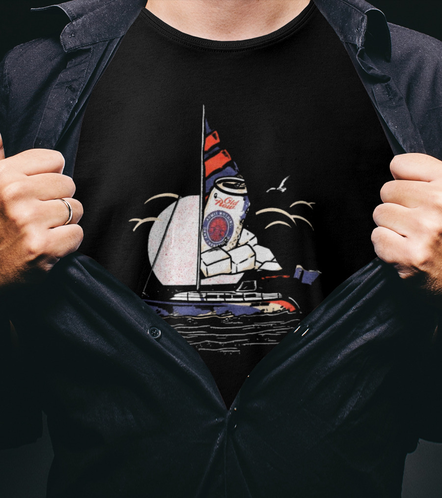 Old Milwaukee Can Sailboat Retro T-Shirt