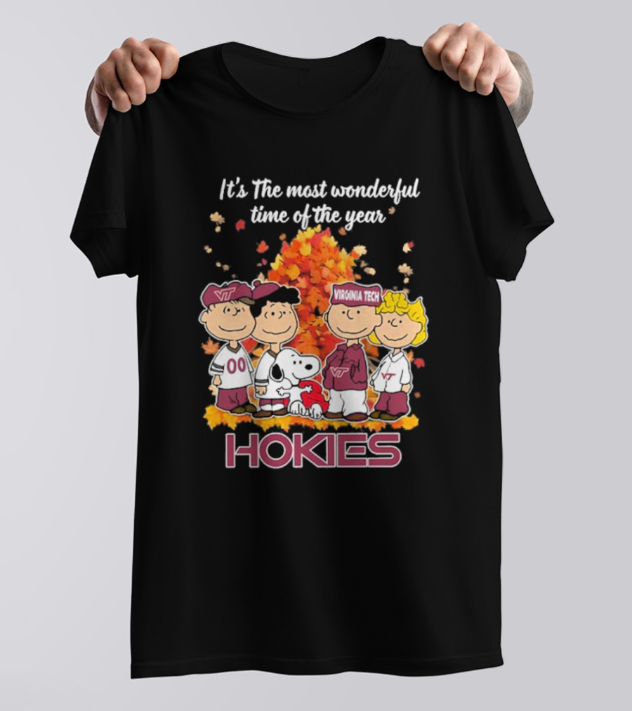 Snoopy Virginia Tech Hokies Peanuts Friends Wonderful Time Of The Year T-Shirt