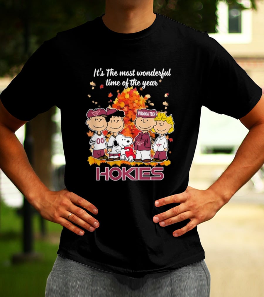 Snoopy Virginia Tech Hokies Peanuts Friends Wonderful Time Of The Year T-Shirt