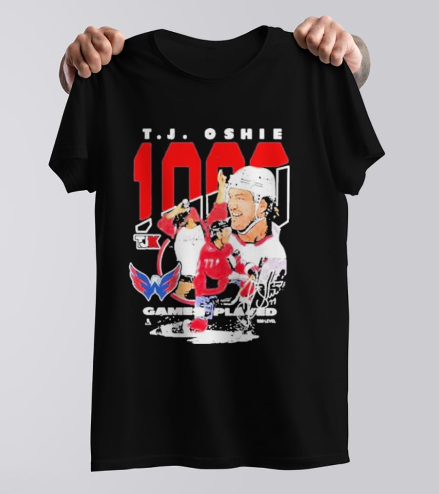 T.J. Oshie 1000 Games Played Washington Capitals TJ1k T-Shirt