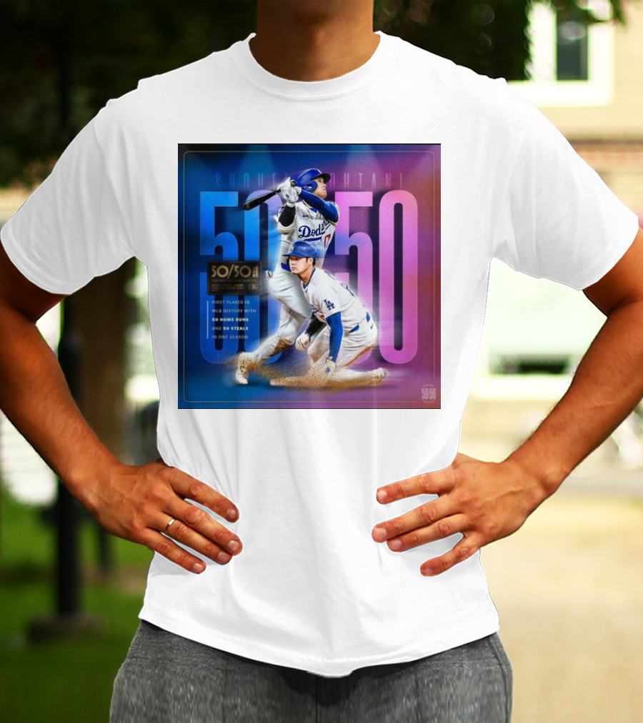 Shohei Ohtani 50/50 First Player MLB History 50 Home Runs And Steals Dodgers T-Shirt