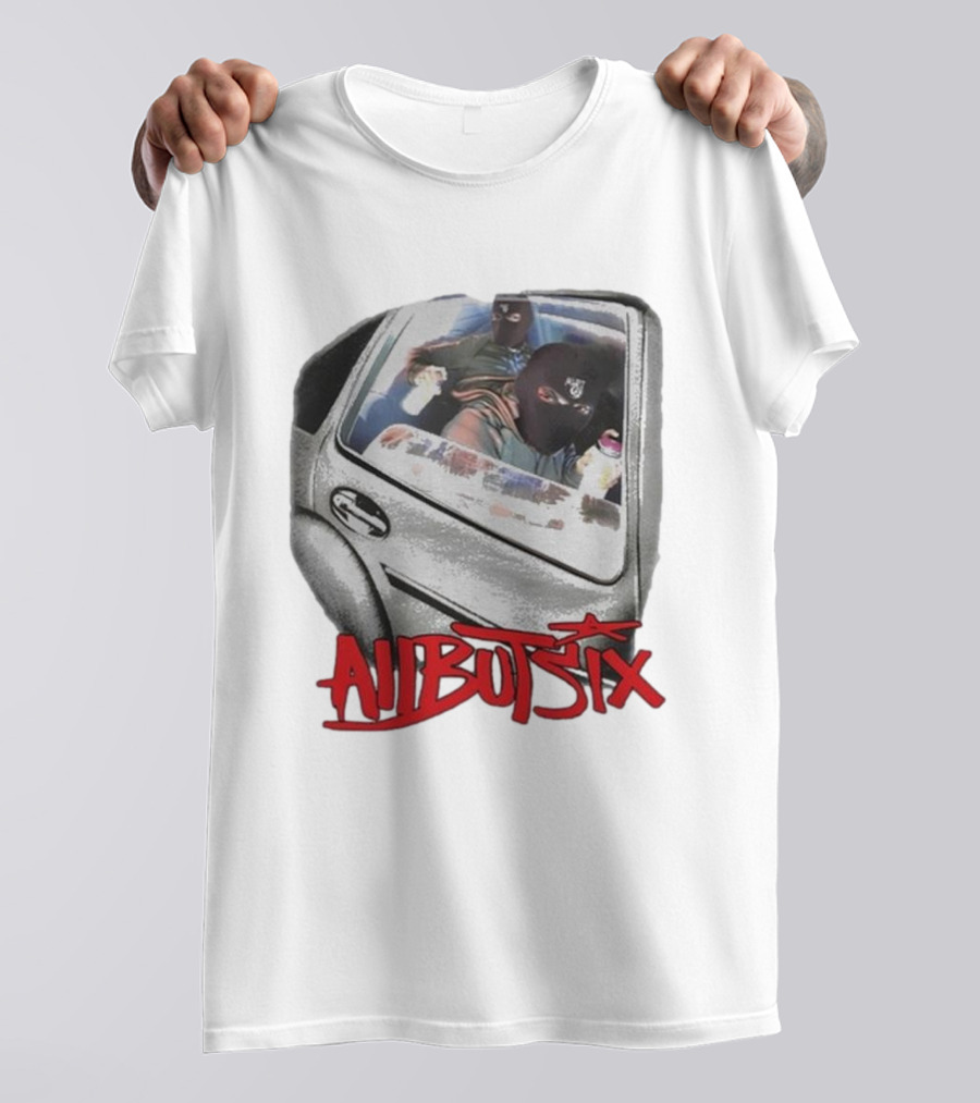 All But Six Graffiti Balaclava Duo In Car With Spray Paint T-Shirt