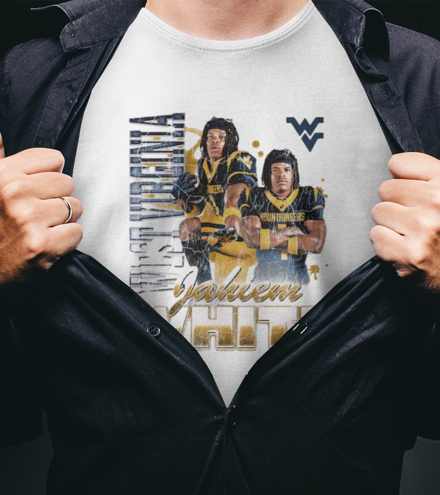 West Virginia Mountaineers Jahiem White 90s Retro Football T-Shirt