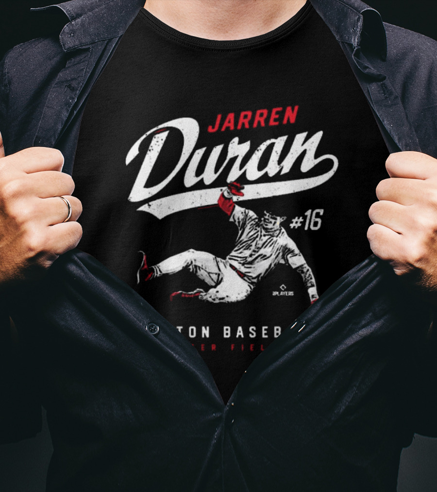 Jarren Duran #16 Boston Baseball Center Fielder Slide MLB T-Shirt