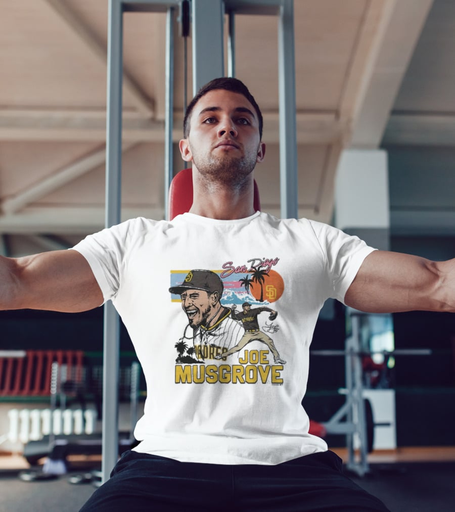 San Diego Padres Joe Musgrove MLB Homage Signature Painting T-Shirt