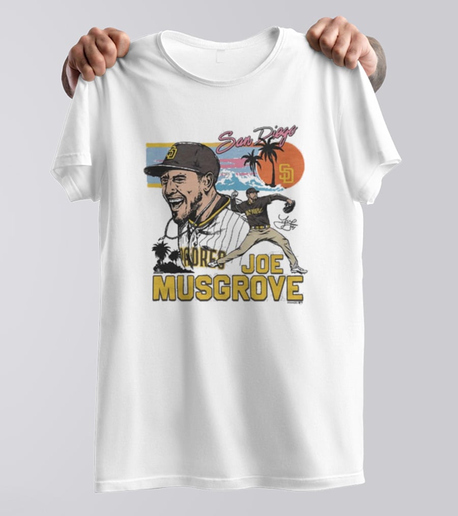 San Diego Padres Joe Musgrove MLB Homage Signature Painting T-Shirt