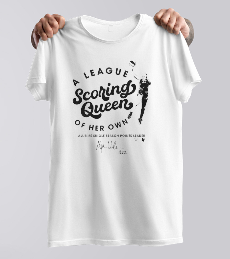 Las Vegas Aces A’ja Wilson A League Of Her Own Scoring Queen All-Time Single Season Points Leader Signature #22 T-Shirt
