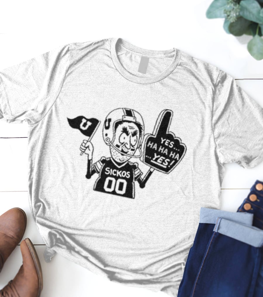 Sickos 00 Sports Fanatic Yes Ha Ha Ha U Finger Foam T-Shirt
