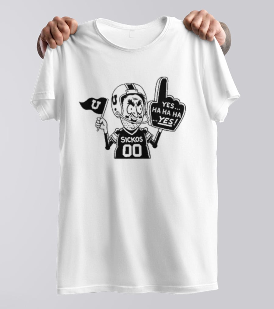 Sickos 00 Sports Fanatic Yes Ha Ha Ha U Finger Foam T-Shirt