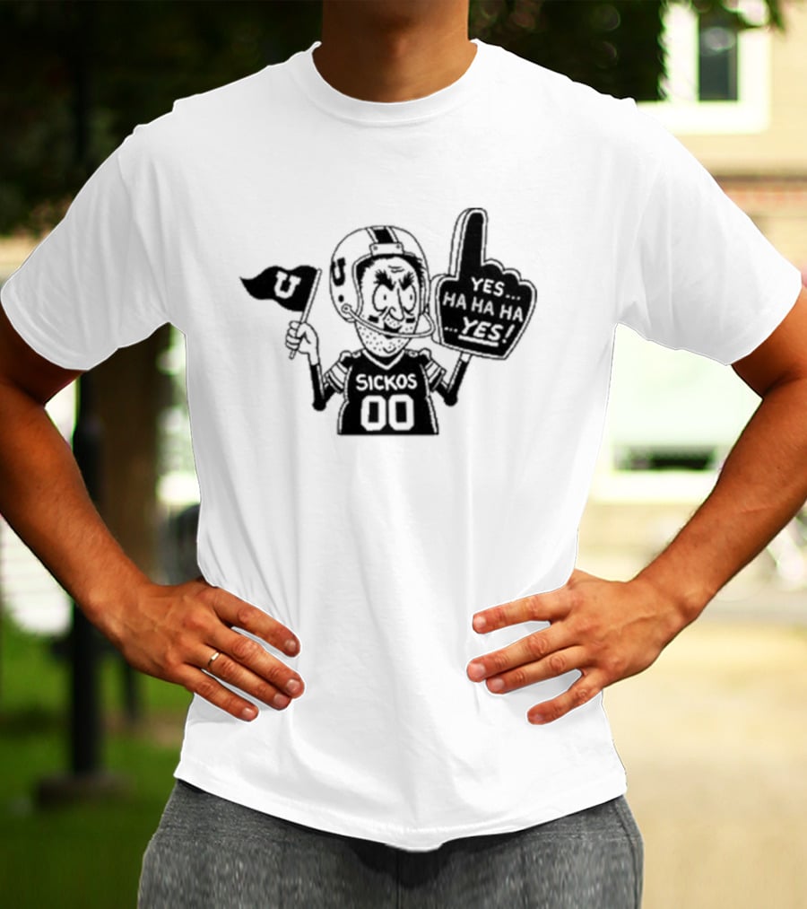 Sickos 00 Sports Fanatic Yes Ha Ha Ha U Finger Foam T-Shirt