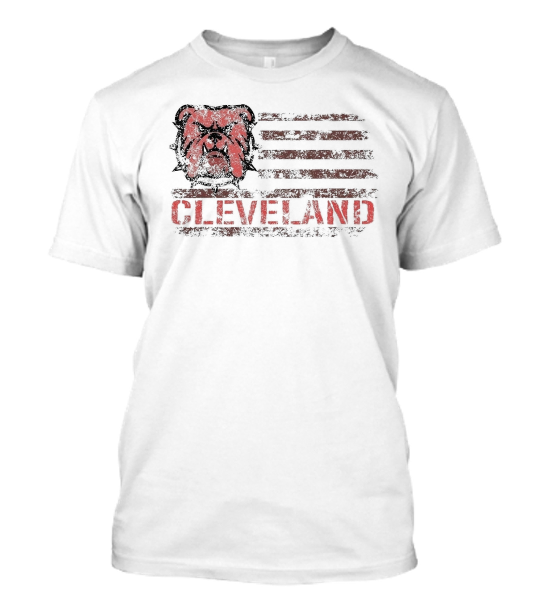 Cleveland Ohio Retro Vintage Classic Patriotic Bulldog Flag T-Shirt