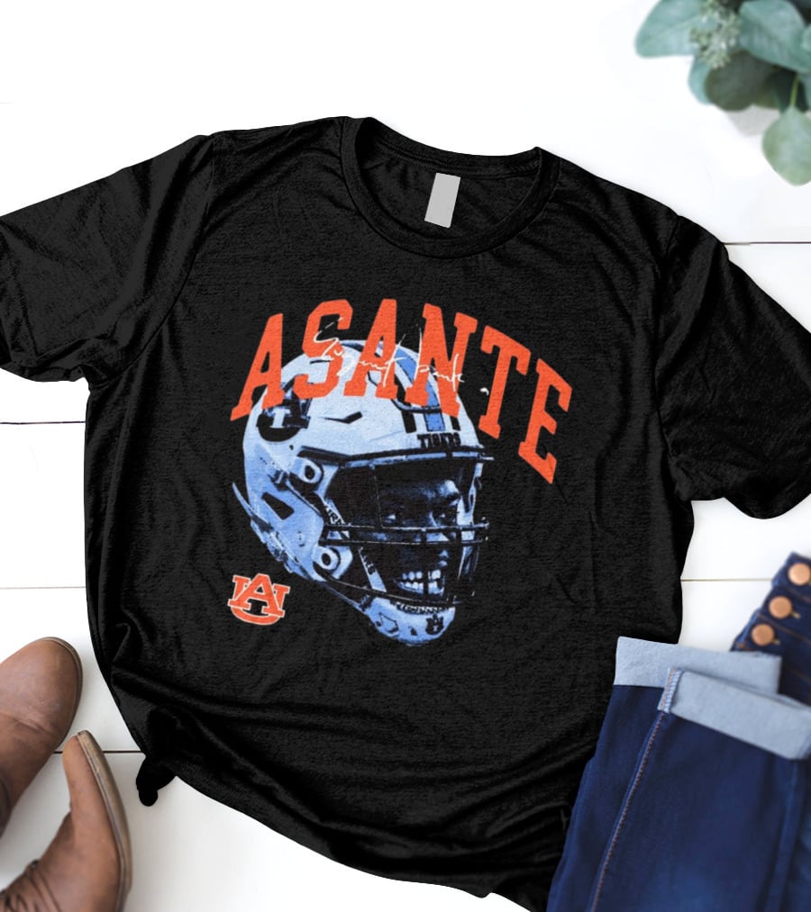Asante Eugene Arch Auburn Tigers Signature Helmet T-Shirt