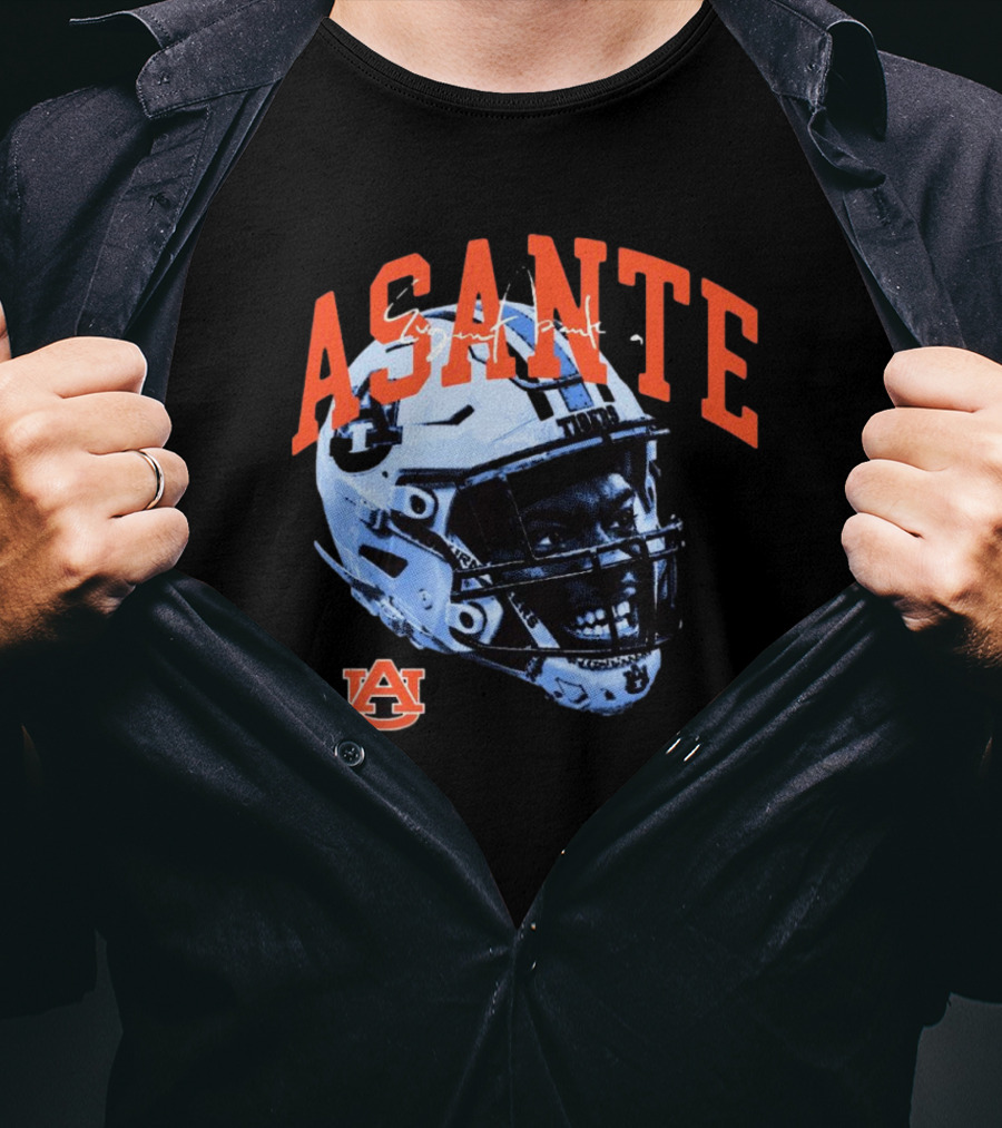 Asante Eugene Arch Auburn Tigers Signature Helmet T-Shirt