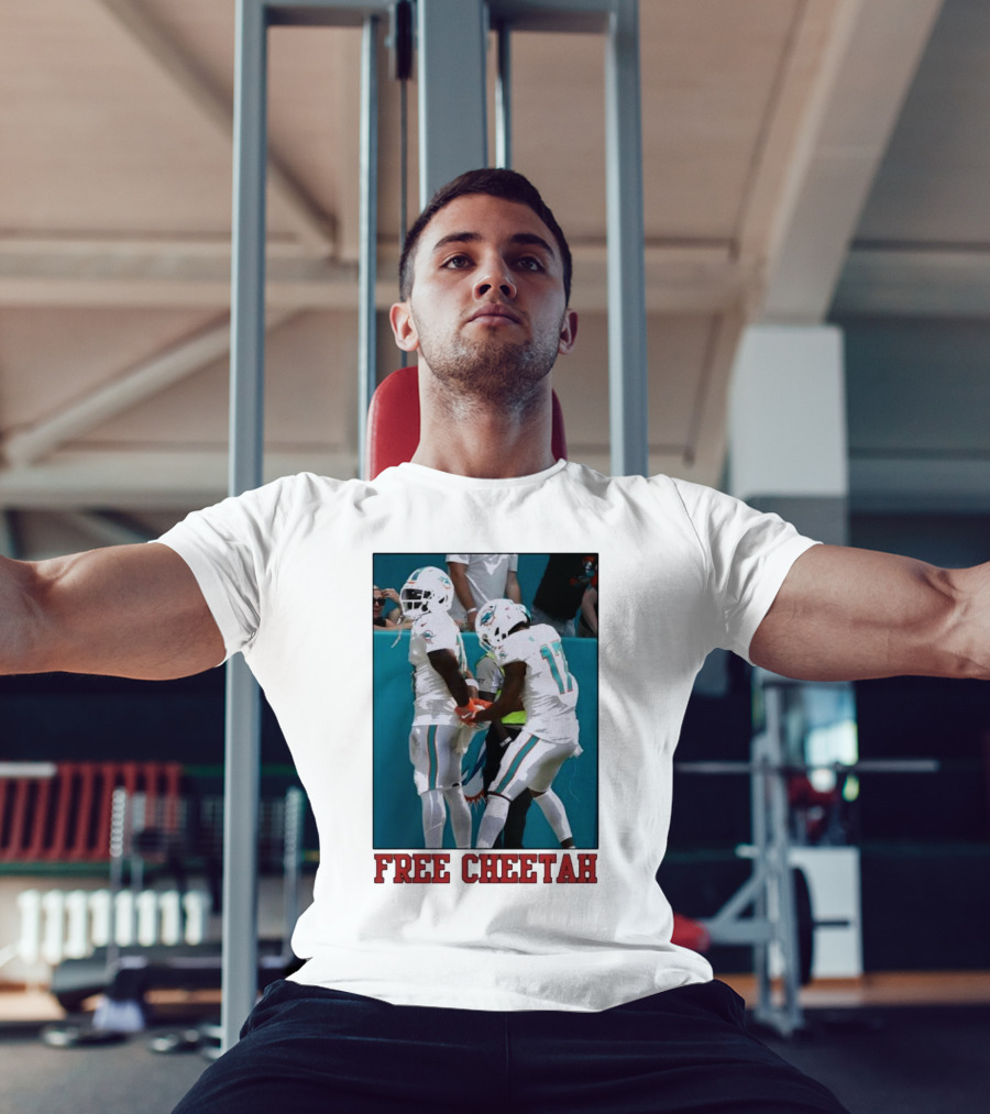 Free Cheetah Miami Dolphins Football Players T-Shirt