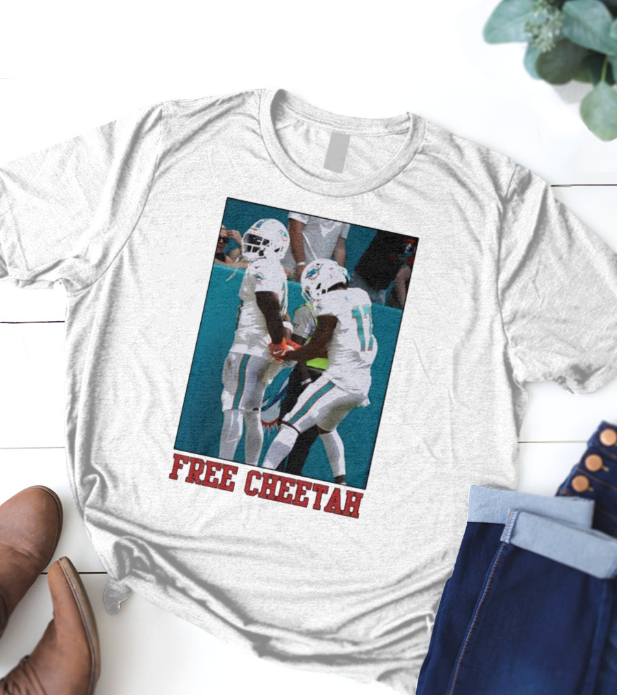 Free Cheetah Miami Dolphins Football Players T-Shirt