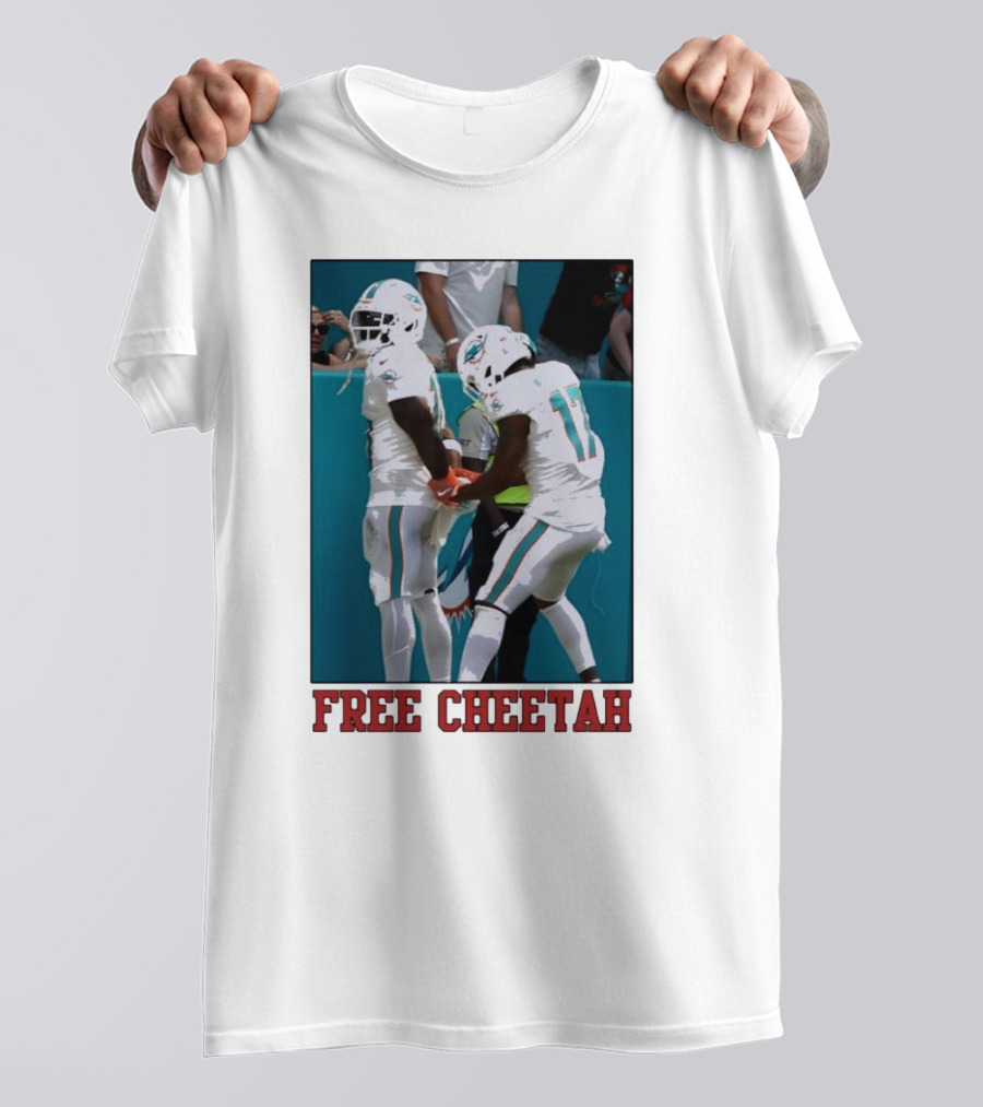 Free Cheetah Miami Dolphins Football Players T-Shirt