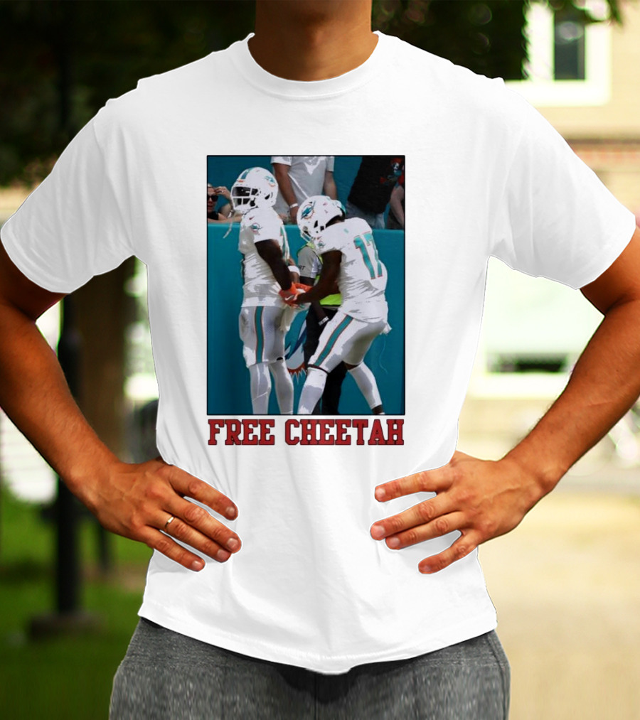 Free Cheetah Miami Dolphins Football Players T-Shirt