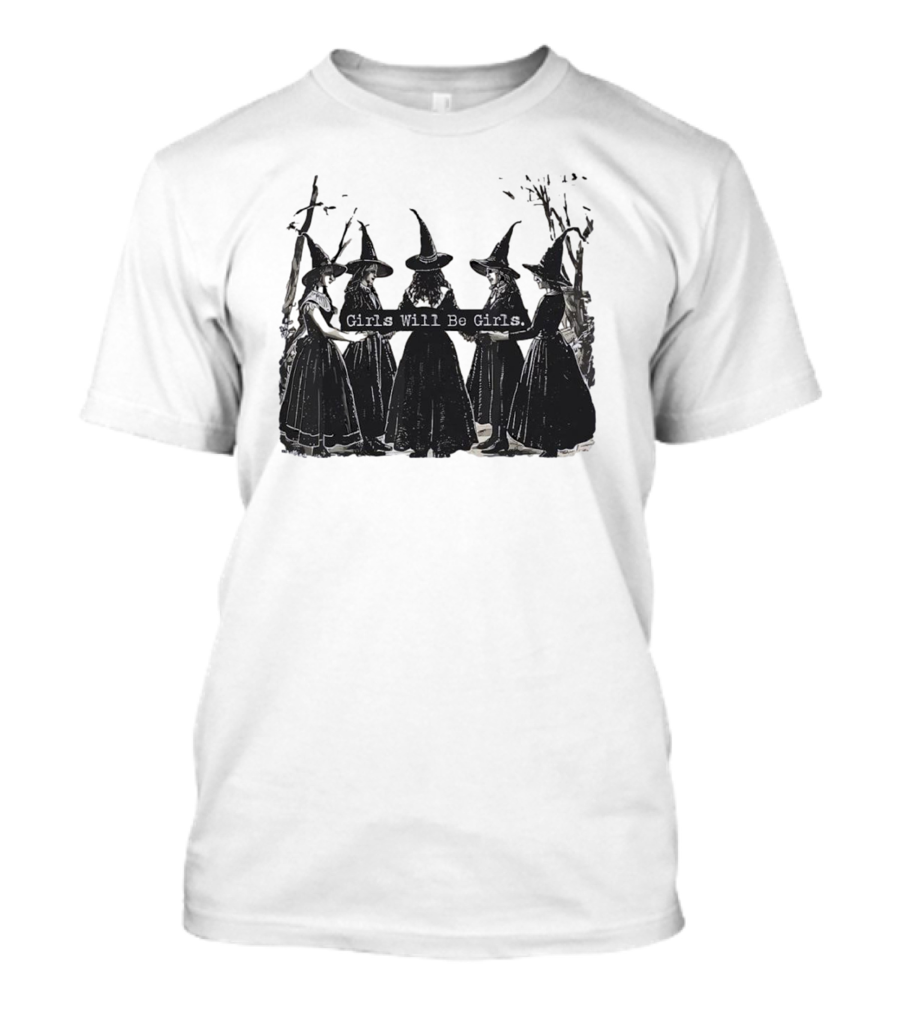 Girls Will Be Girls Witch Circle T-Shirt