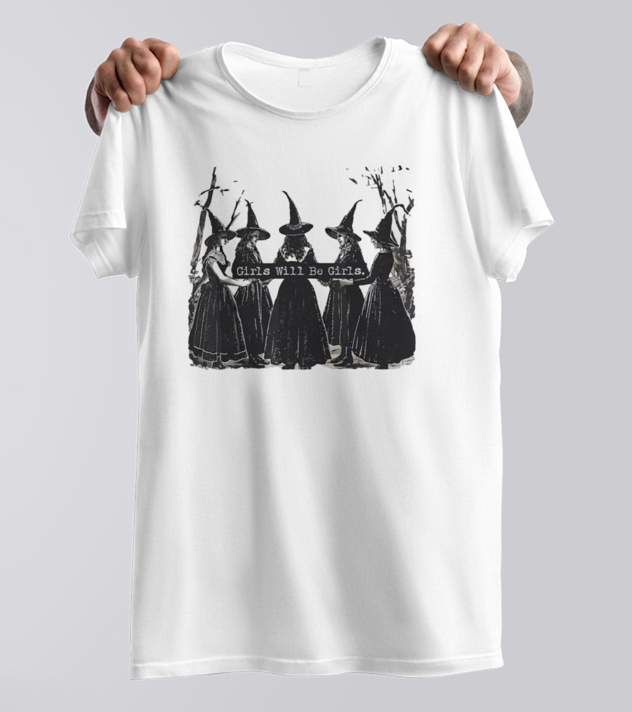 Girls Will Be Girls Witch Circle T-Shirt