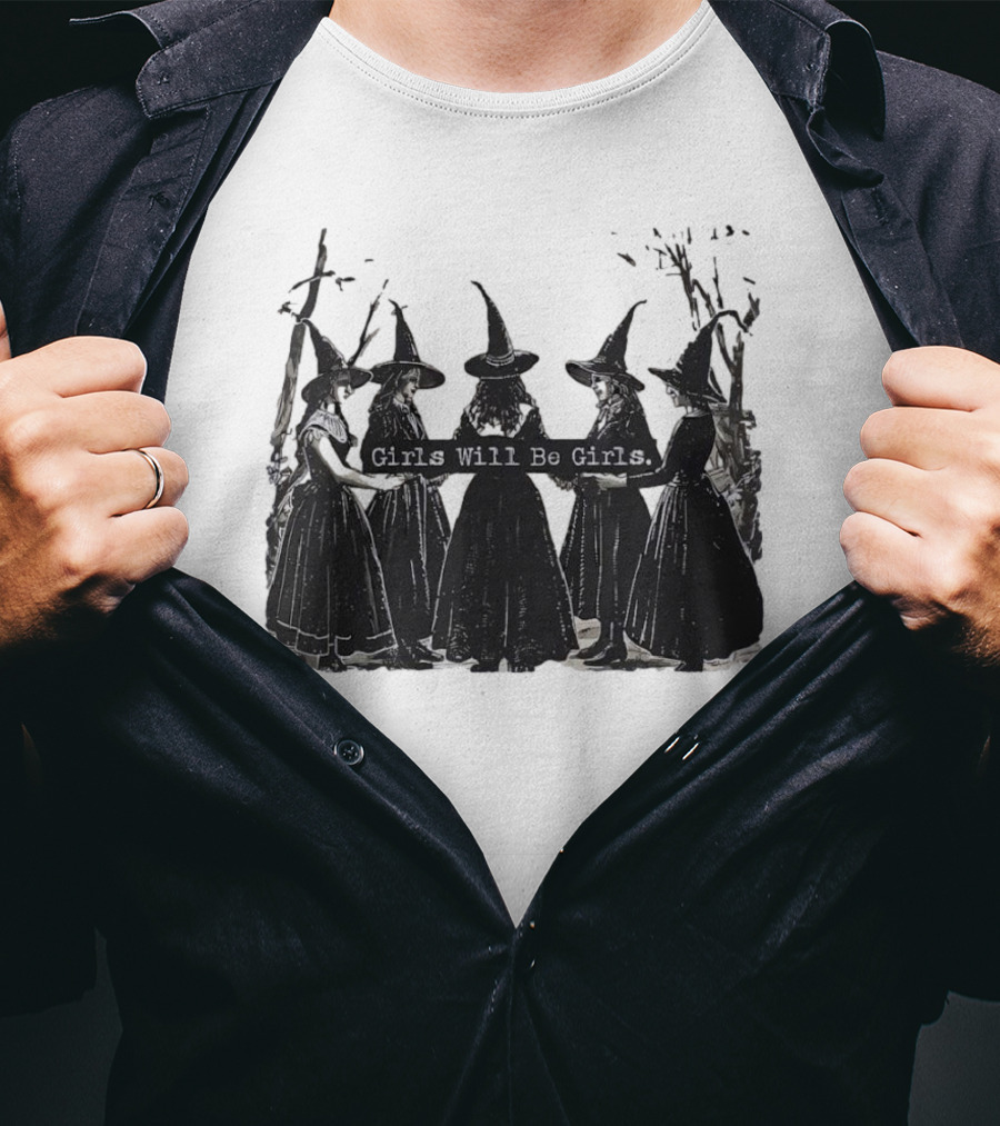 Girls Will Be Girls Witch Circle T-Shirt