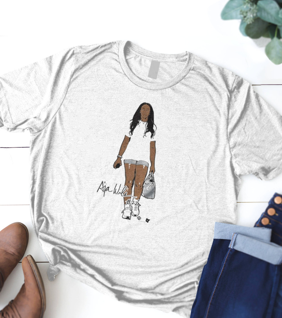 A’ja Wilson Black And White Signature T-Shirt