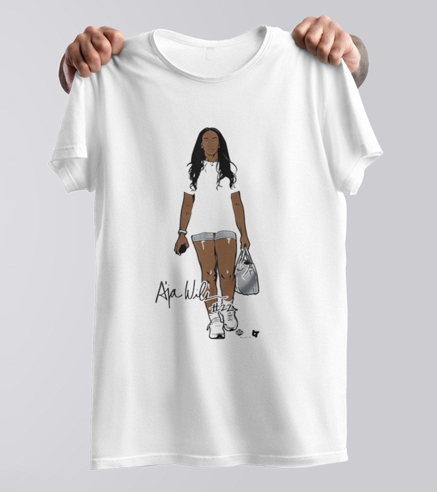 A’ja Wilson Black And White Signature T-Shirt