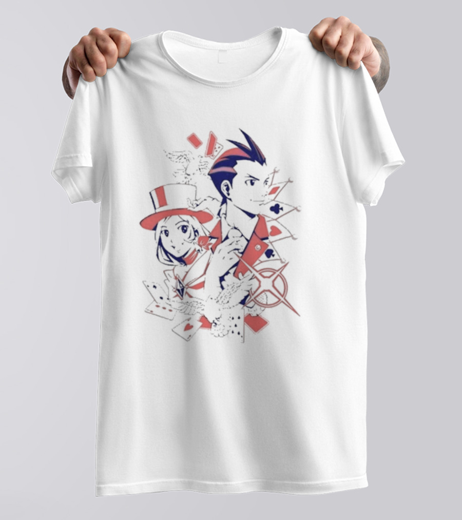 Ace Attorney Anything Agency Playing Card Symbol Characters T-Shirt