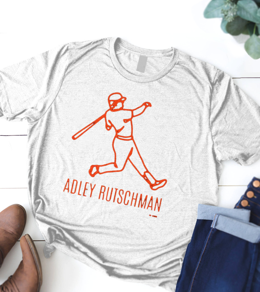 Adley Rutschman Lean Back Baltimore Orioles MLB Outline T-Shirt