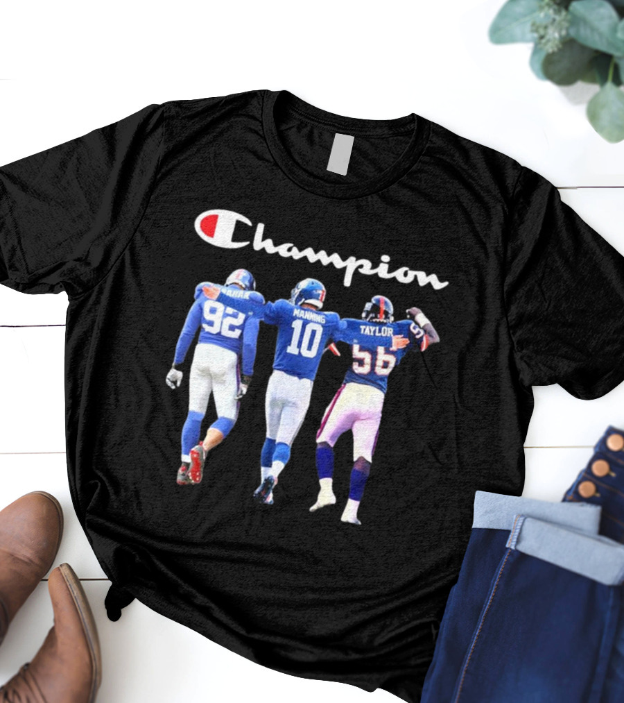 Champion Strahan Manning Taylor New York Giants Signatures T-Shirt