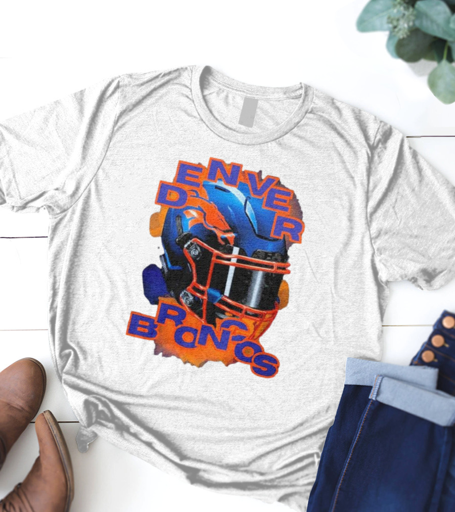 Denver Broncos Helmet Team Sports T-Shirt