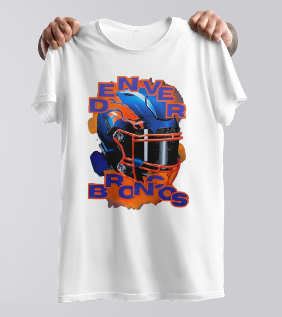 Denver Broncos Helmet Team Sports T-Shirt