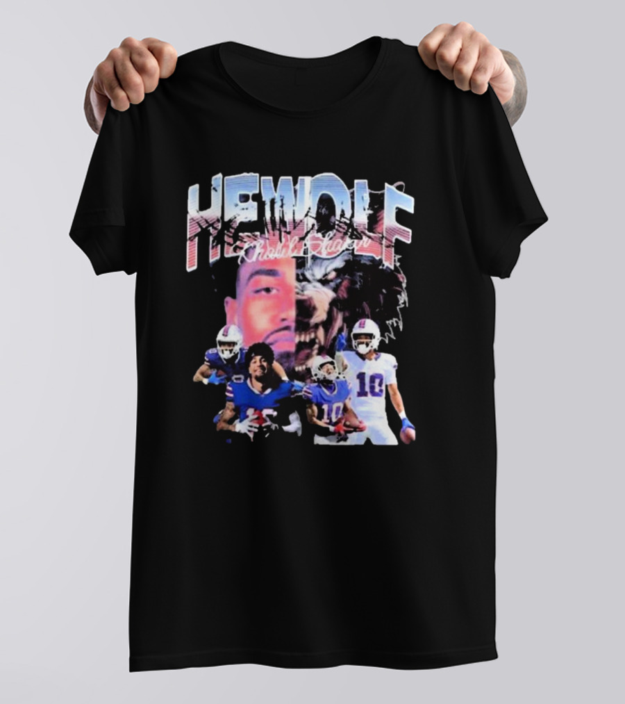 HeWolf Khalil Shakir Buffalo Bills NFL Players Wolf Fusion T-Shirt