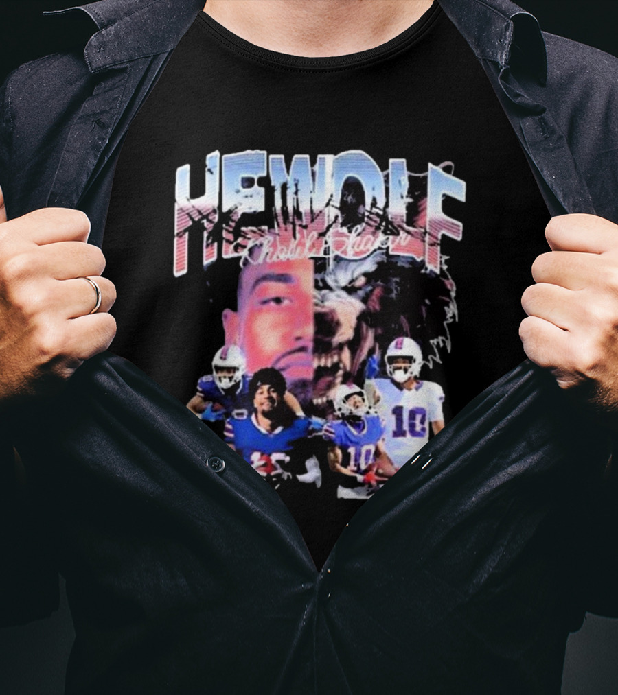 HeWolf Khalil Shakir Buffalo Bills NFL Players Wolf Fusion T-Shirt