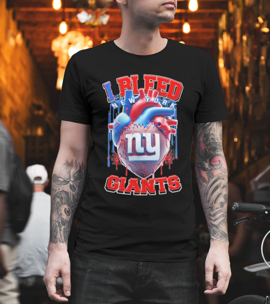 I Bleed New York Giants Ny Heart T-Shirt