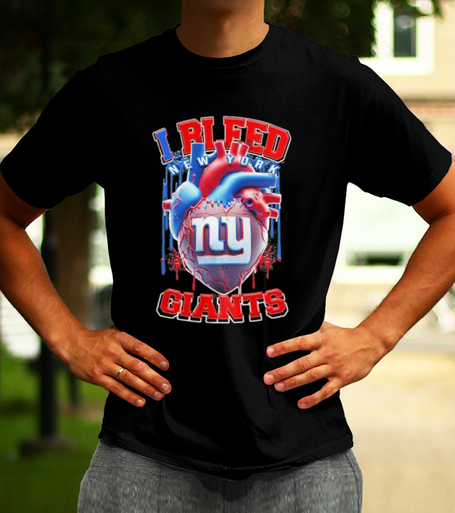 I Bleed New York Giants Ny Heart T-Shirt