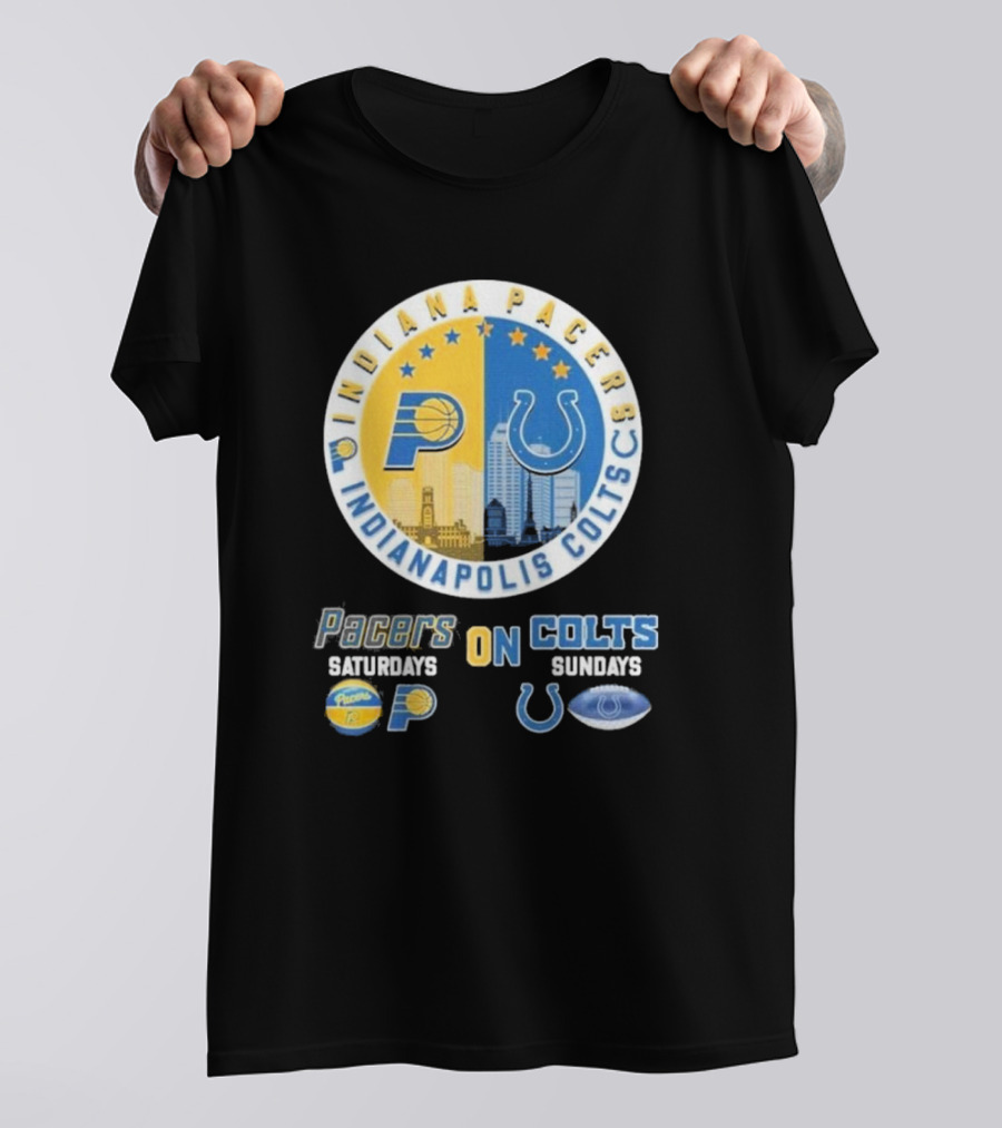 Indiana Pacers Indianapolis Colts Saturdays Pacers On Sundays Colts T-Shirt