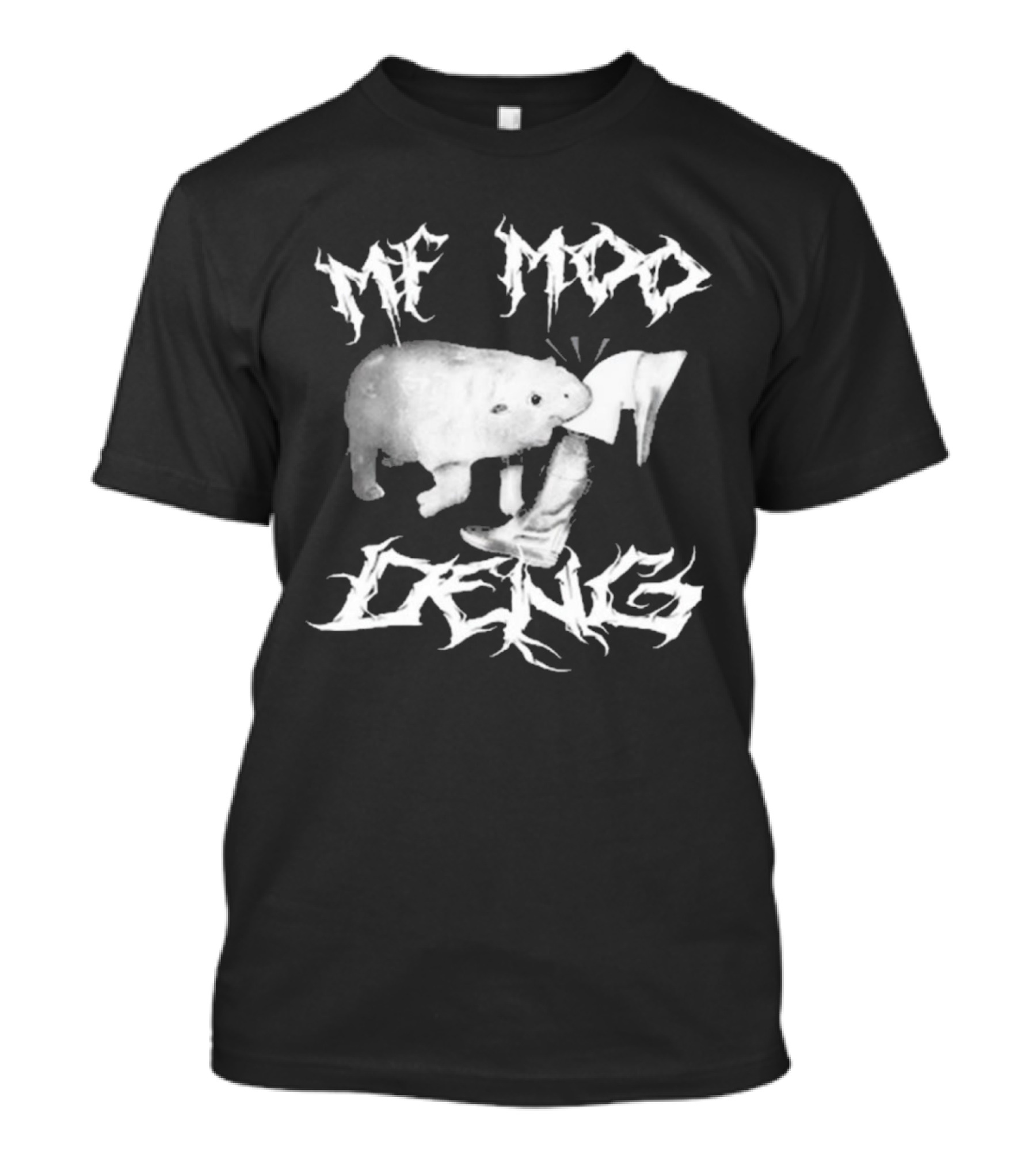 Jmcgg MF Moo Deng Polar Bear Kicking Boot Metal T-Shirt