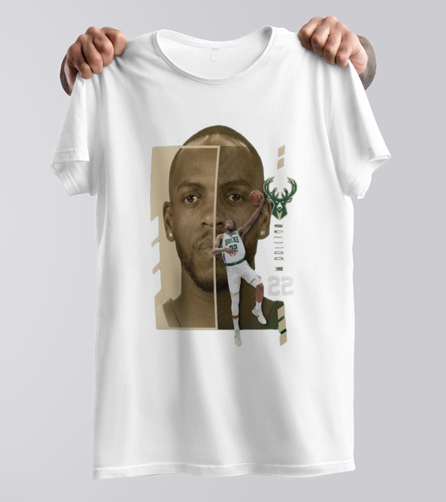 Khris Middleton Bucks Logo #22 Jump Pass Player Name And Number T-Shirt