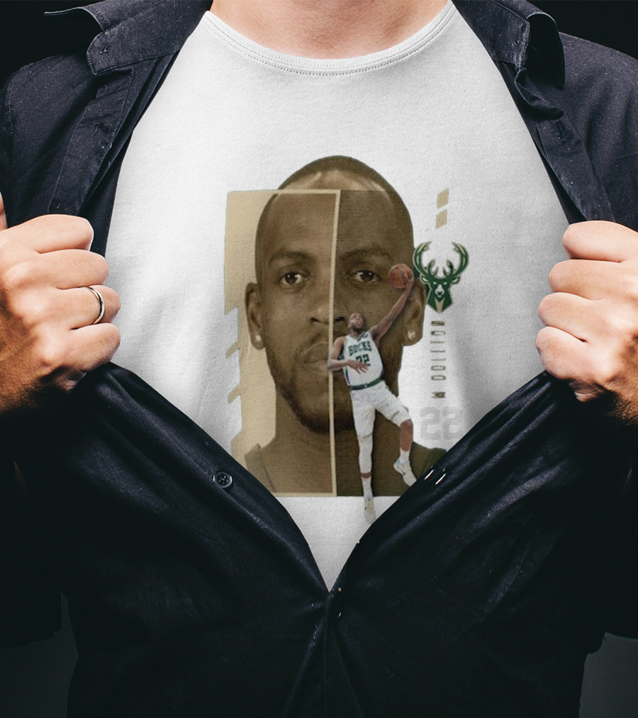 Khris Middleton Bucks Logo #22 Jump Pass Player Name And Number T-Shirt