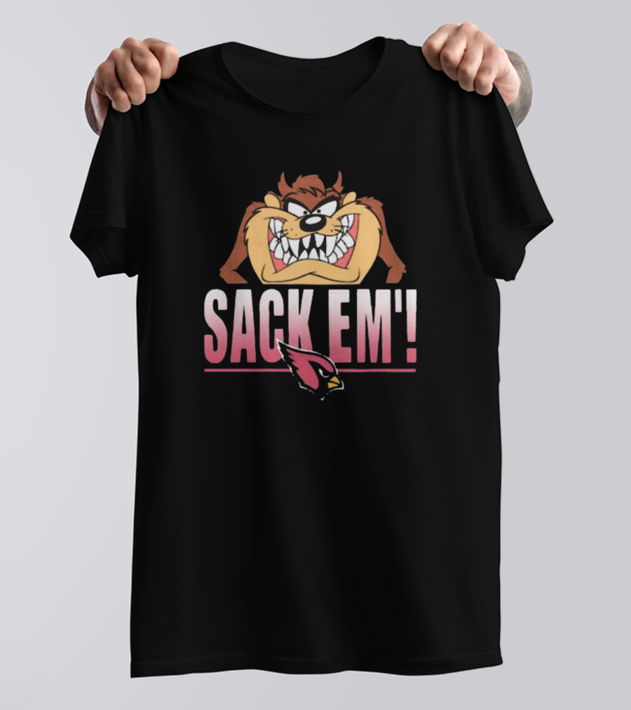 Looney Tunes Taz Sack Em Arizona Cardinals NFL T-Shirt